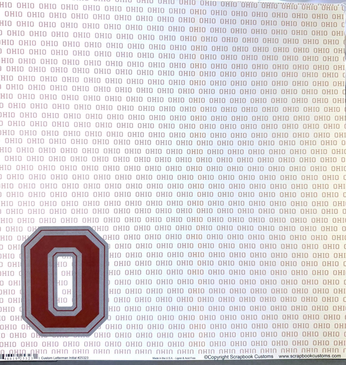 Ohio Letterman Initial Custom Paper