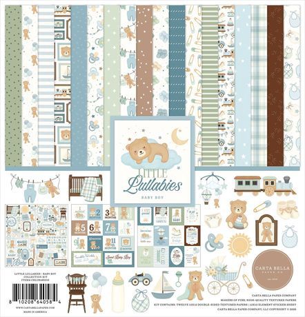 Carta Bella Collection Kit 12"X12" Little Lullabies - Baby Boy