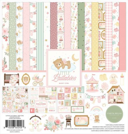 Carta Bella Collection Kit 12"X12" Little Lullabies Baby Girl