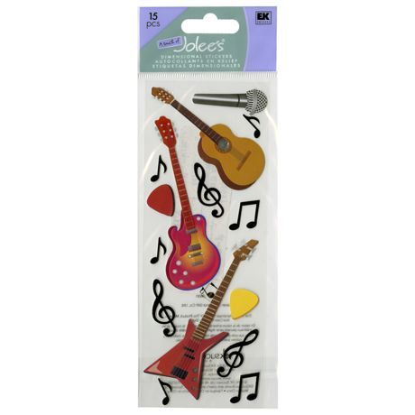 Touch Of Jolee's Dimensional Stickers Guitars and Music Notes