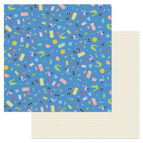 American Crafts Patterned Double-Sided Cardstock 12"X12" Coast to Coast Just Beachy