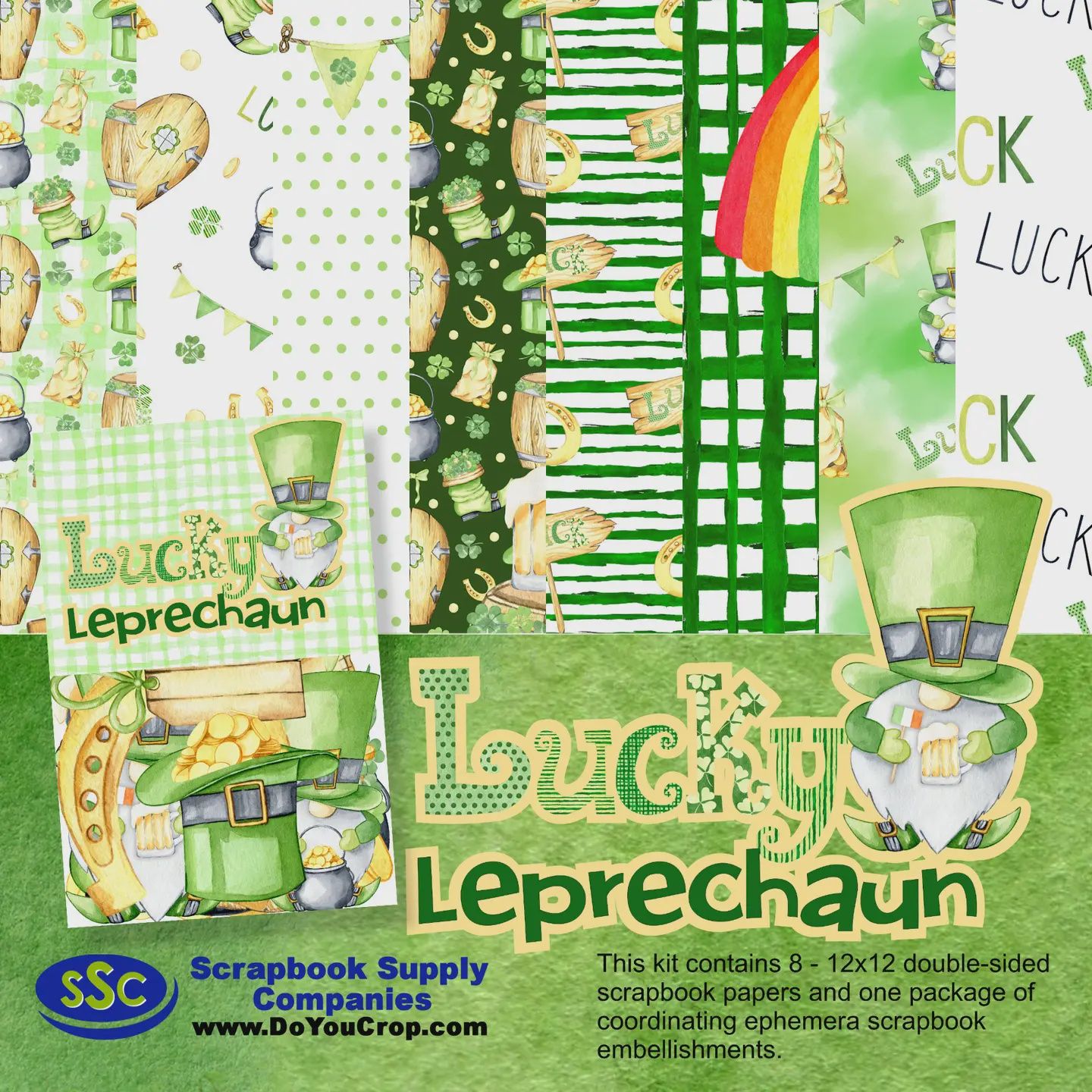 Lucky Leprechaun 12 X 12 Scrapbook Paper Pack &amp; Embellishment Kit