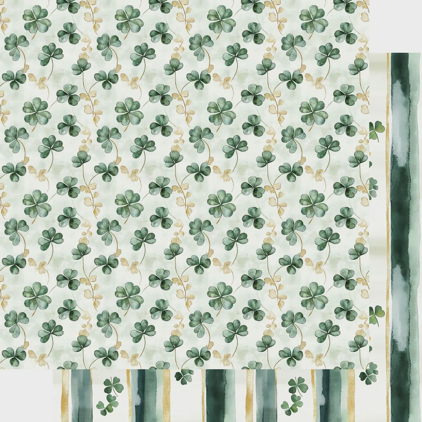 Lucky Days Collection Golden Clover Dreams 12 X 12 Double-Sided Scrapbook Paper