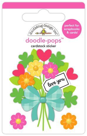 Doodlebug Lucky Me Doodle-Pops 3D Stickers Love You