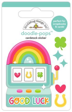 Doodlebug Lucky Me Doodle-Pops 3D Stickers Good Luck