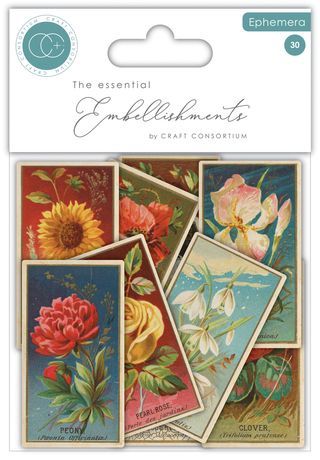 Craft Consortium The Collector Flowers Ephemera 30/Pkg