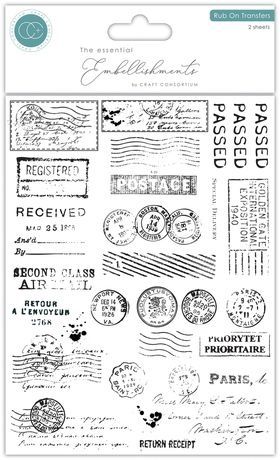 Craft Consortium The Collector Rub-On Transfers 2/Pkg Postmarks