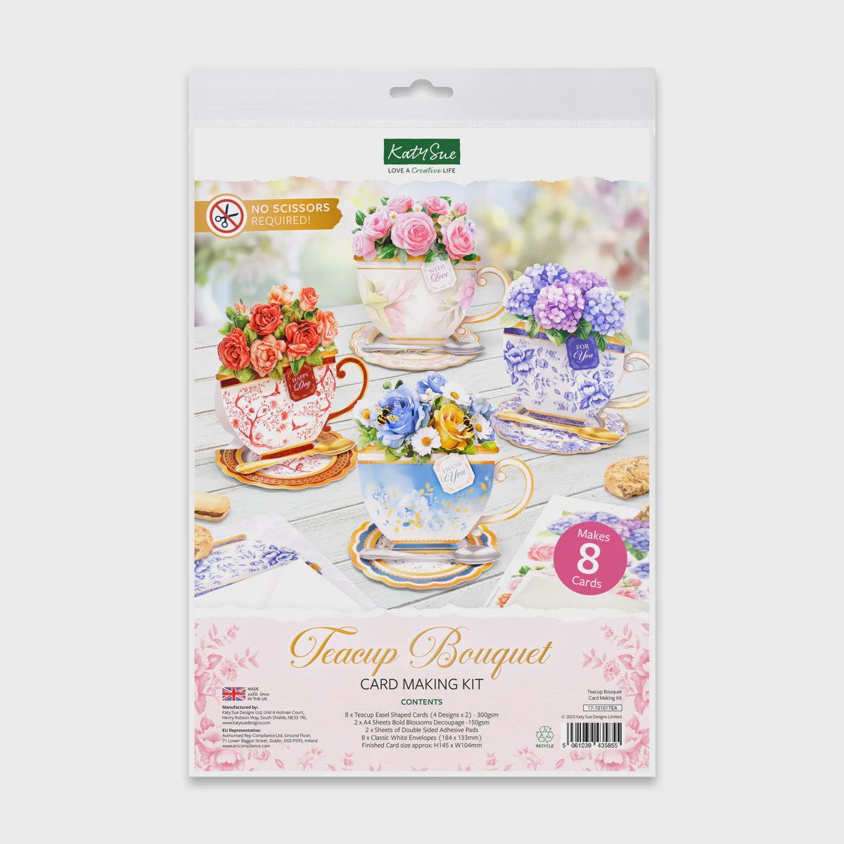 Katy Sue Teacup Bouquet, Card Making Kit