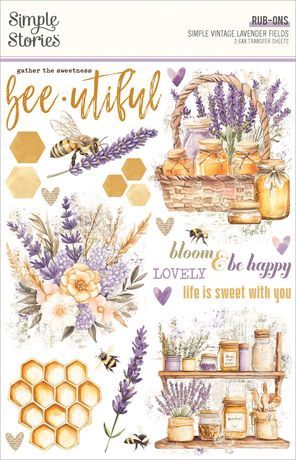 Simple Stories Rub Ons Lavender Fields