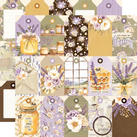 Simple Stories Lavender Fields Double-Sided Paper12"X12" Lavender Fields Tag Elements
