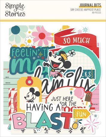 Simple Stoires Journal Bits &amp; Pieces Die Cuts Say Cheese Happiest Place