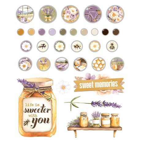 Simple Stories Adhesive Brads Lavender Fields