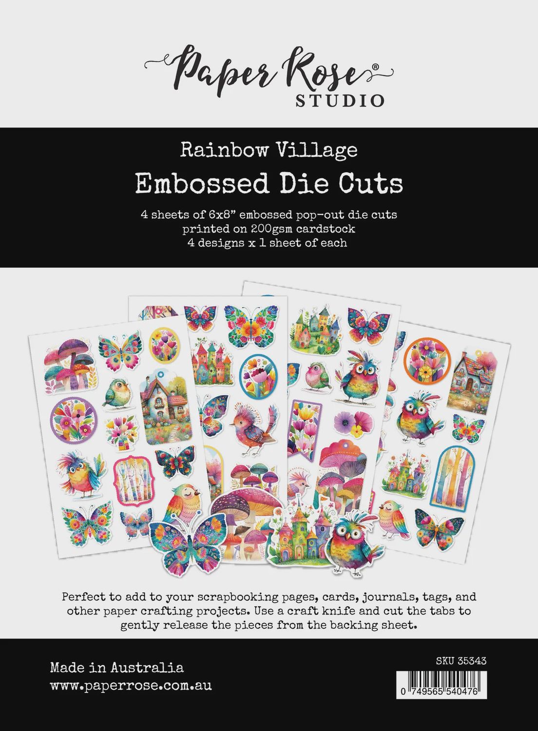 Rainbow Village Embossed Die Cuts 35343
