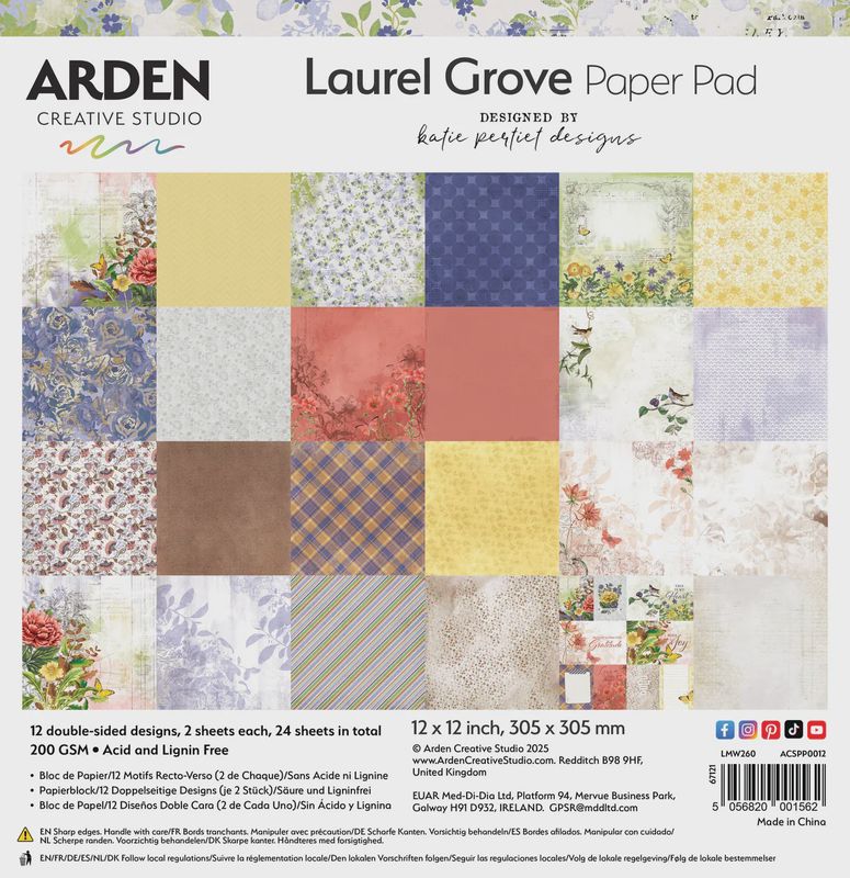 Arden Creative Studio Laurel Grove 12in x 12in Paper Pad