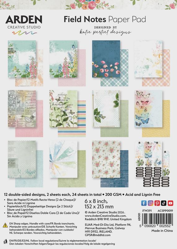 Arden Creative Studio Field Notes 6in x 8in Paper Pad