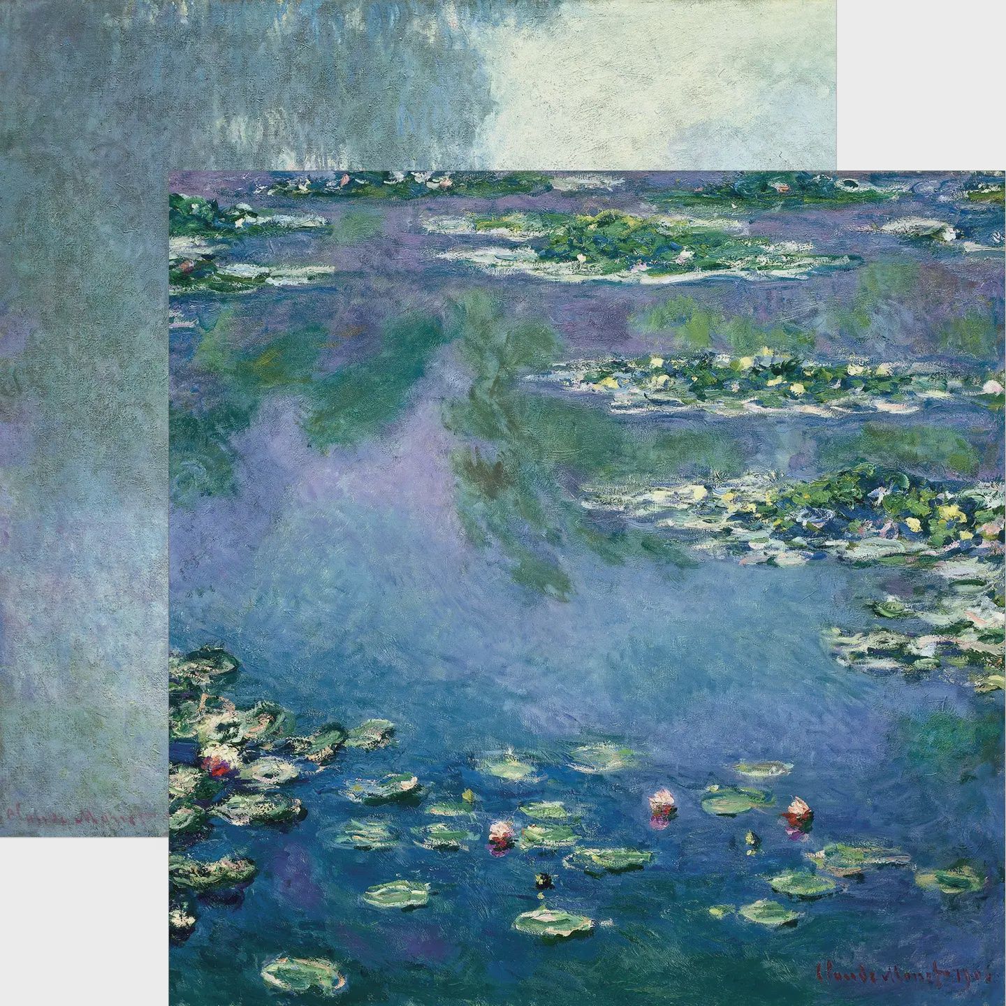 Fine Art - Waterlilies 12 X 12 Scrapbook Paper