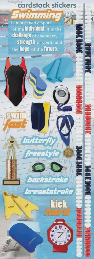 Swimming Cardstock Stickers