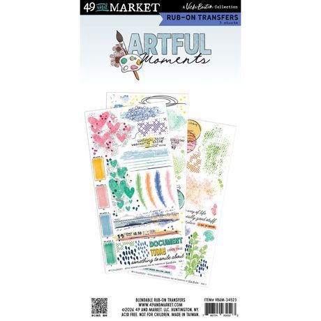 49 And Market Artful Moments Rub-On Transfer Set