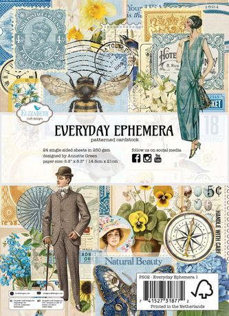 Elizabeth Craft Patterned Cardstock Pack 5.8"X8.3" Everyday Ephemera
