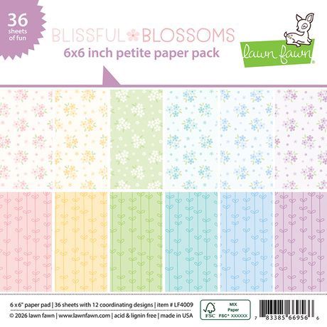 Lawn Fawn Petite Paper Pack 6"x6" Blissful Blossoms