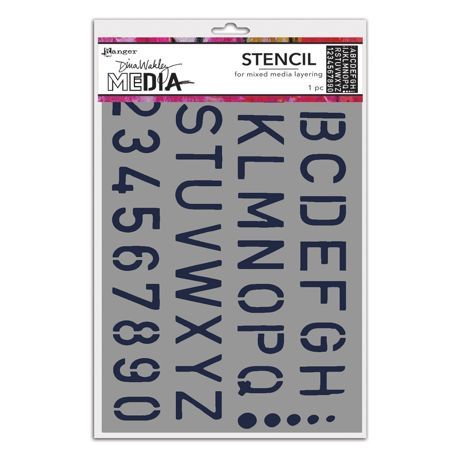 Dina Wakley Cling Stencils School Style Alpha