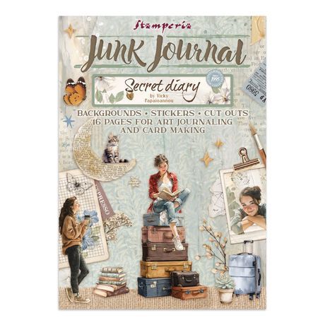 Stamperia Junk Journal Stickers, Cut-Outs &amp; Backgrounds Secret Diary