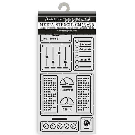 Stamperia Stencil 4.72"X9.84" A New Beginning Control Panel