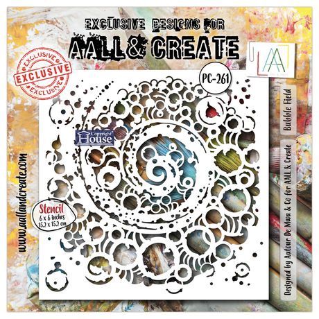 AALL And Create Stencil 6"X6" Bubble Field