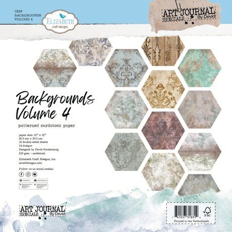 Elizabeth Crafts Double-Sided Cardstock Pack 12"X12" Backgrounds Volume 4