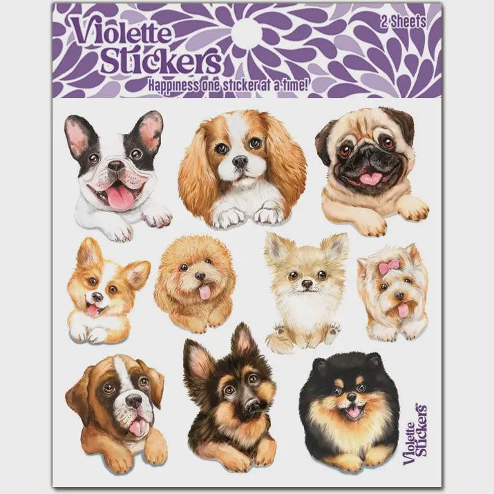 K187 Fuzzy Puppy Dog Stickers
