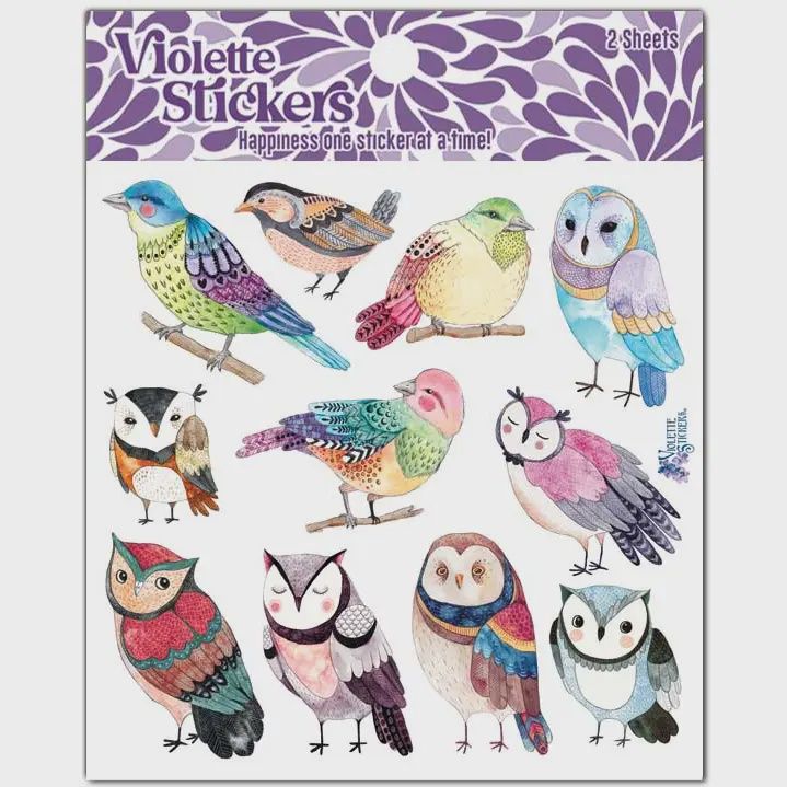 K45 Owls &amp; Birds Stickers