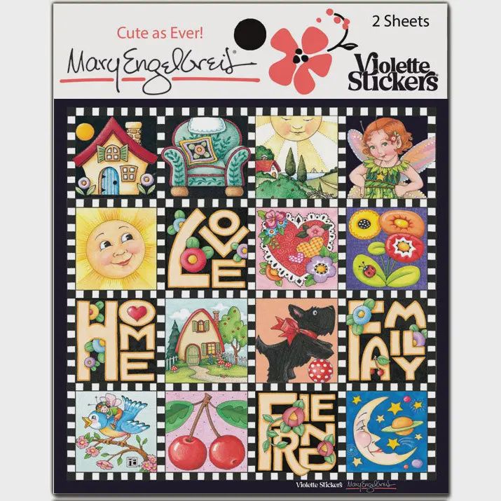 ME101 Mary Engelbreit® Mary's Squares Stickers