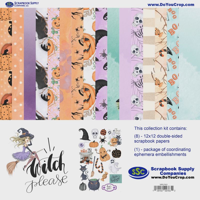 Witch, Please! 12 X 12 Scrapbook Paper &amp; Embellishment Kit