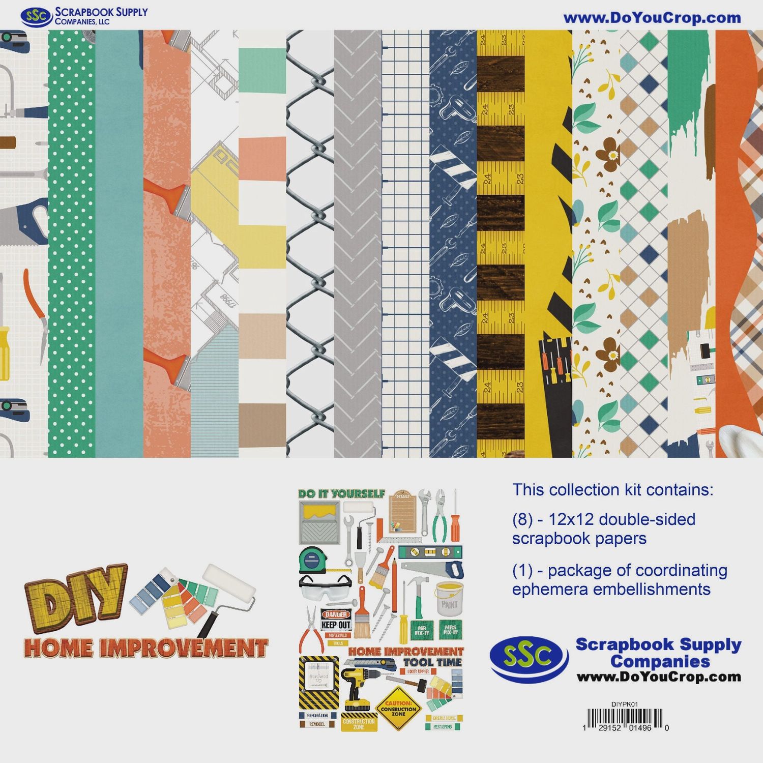 Home Improvement 12 X 12 Scrapbook Paper &amp; Embellishment Kit