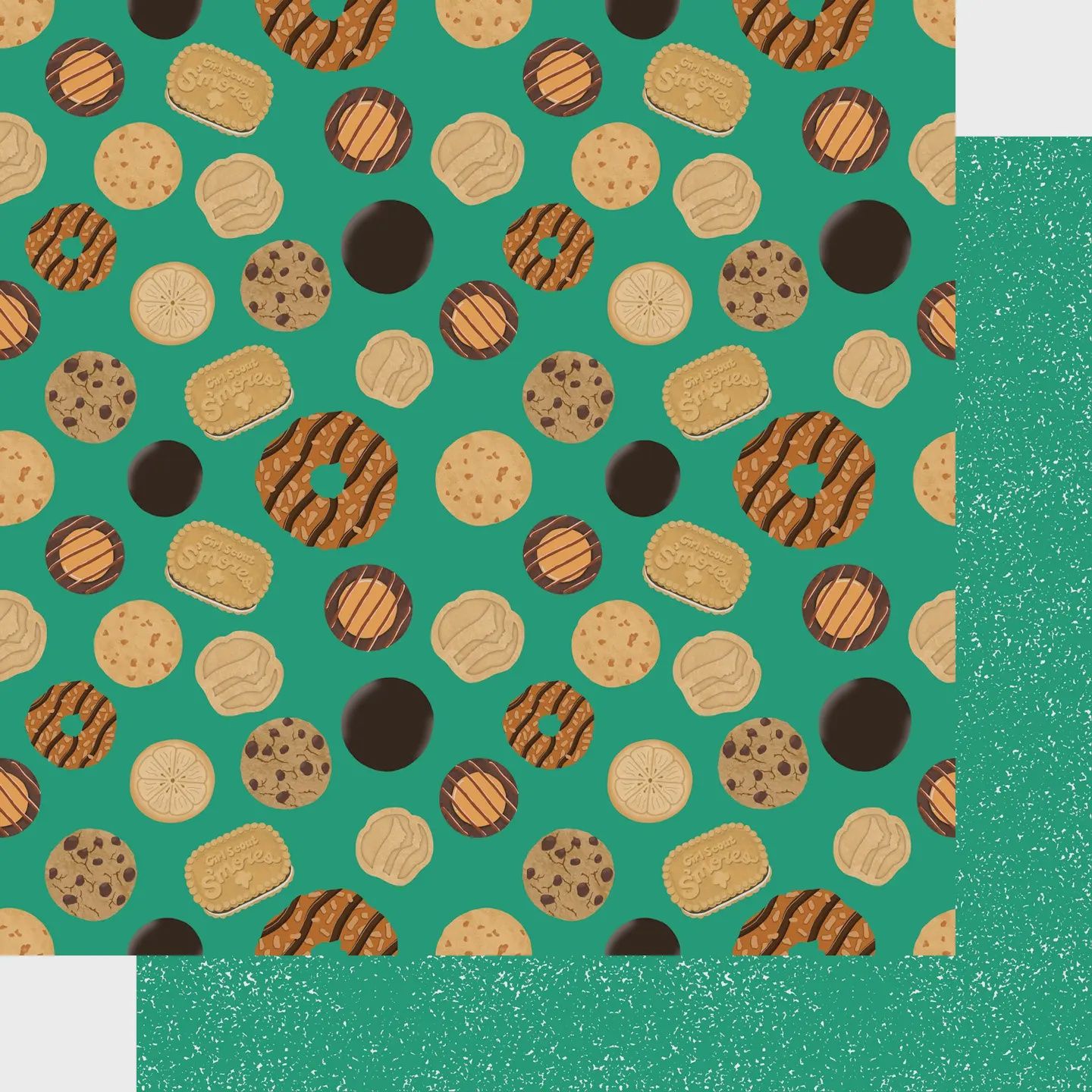 Earning My Badges Collection Cookie Collage 12 X 12 Double-Sided Scrapbook Paper