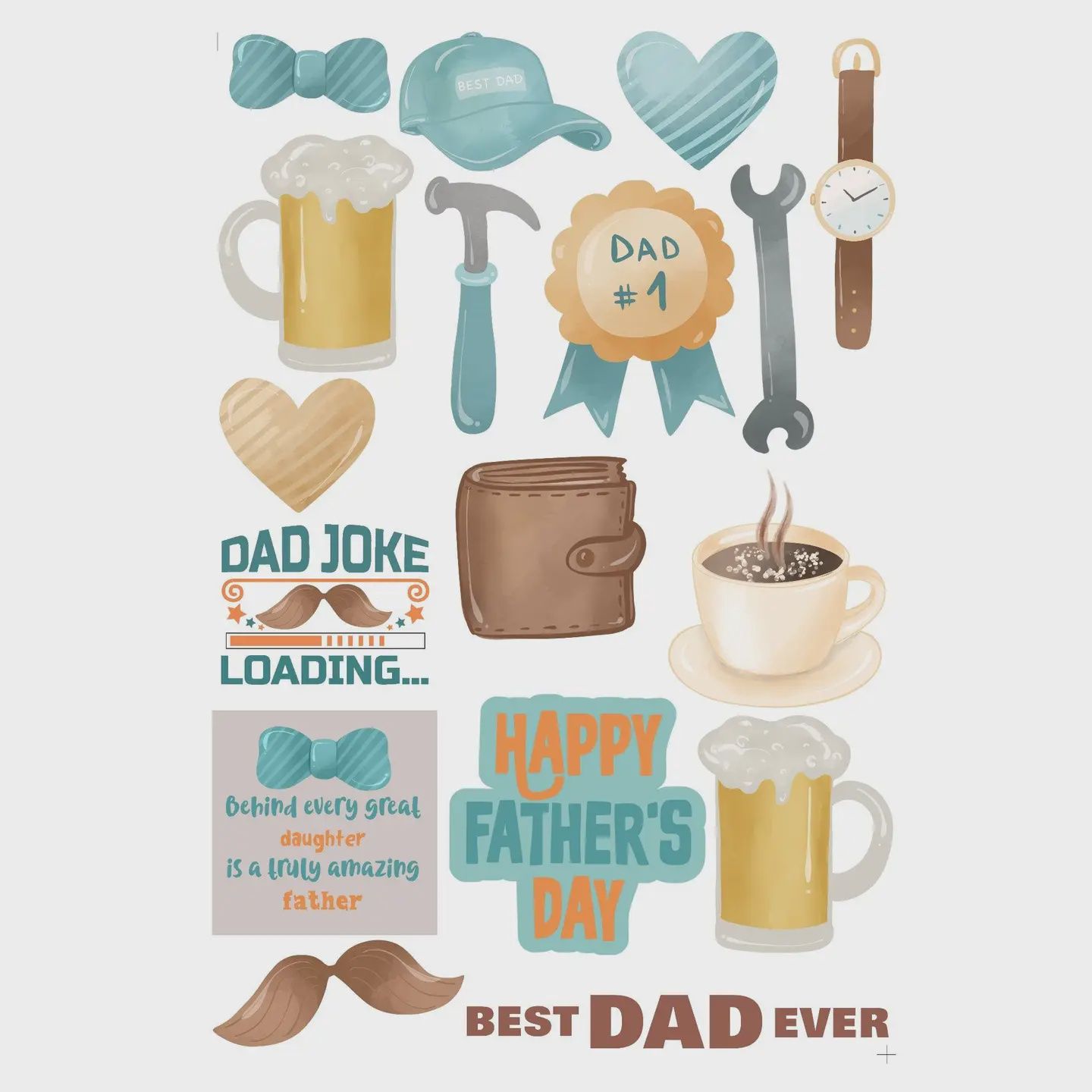 Best Dad Ever Collection Laser Cut Scrapbook Ephemera