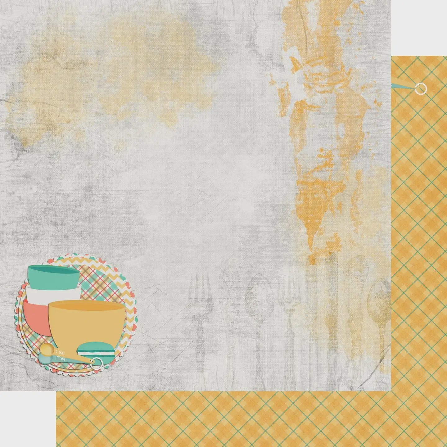 Stir It Up Collection Measure Twice 12 X 12 Double-Sided Scrapbook Paper