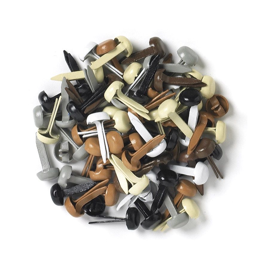 Doodlebug Mini Brads 67 Neutral Assortment 100 Count