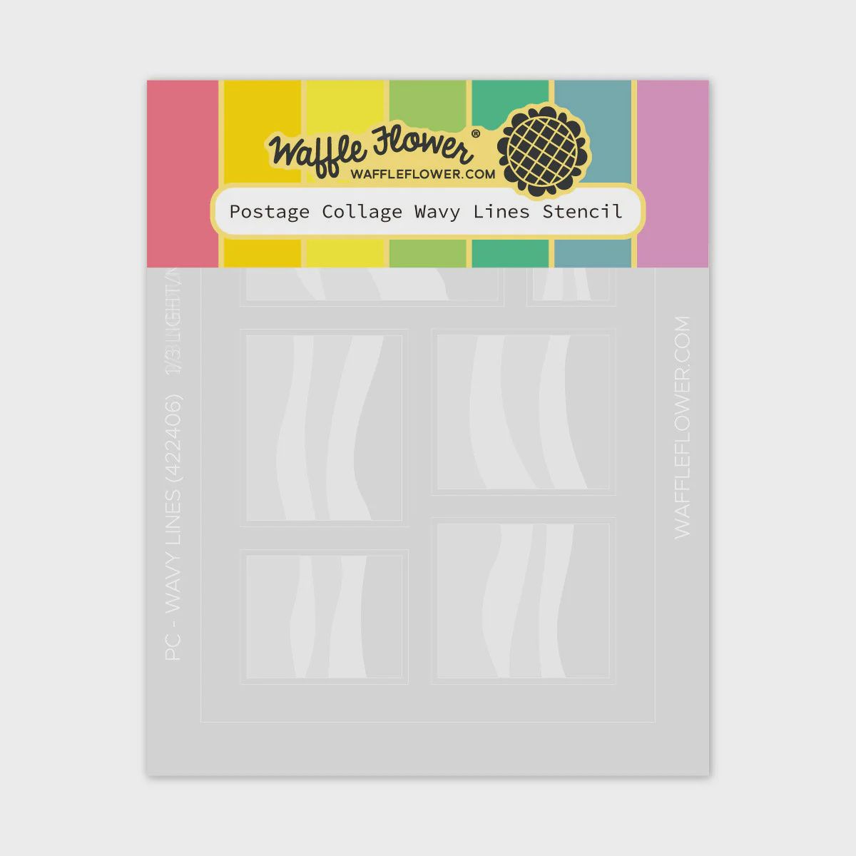 Postage Collage Wavy Lines Stencil