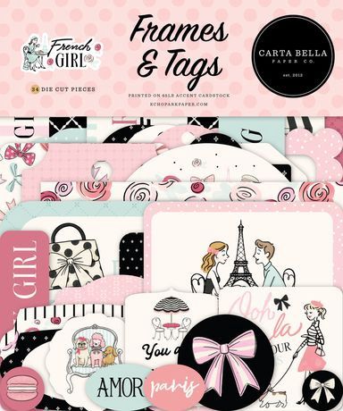 Carta Bella Tags &amp; Frames Ephemera French Girl