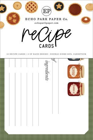 Echo Park Recipe Cards 4"X6" Americana