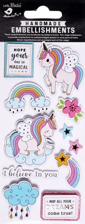 Little Birdie 3D Sticker Embellishment 11/Pkg