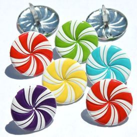 Eyelet Outlet Shape Brads 12/Pkg Candy