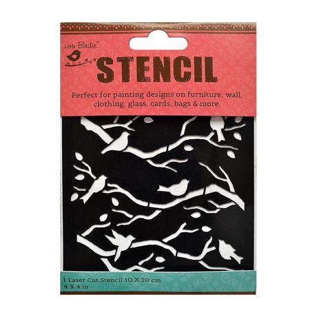 Little Birdie Reusable Stencil 4"X4" Chirpy Haven