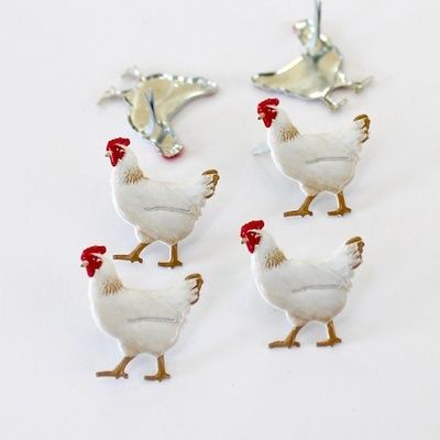 Eyelet Outlet Shape Brads 12/Pkg Chickens