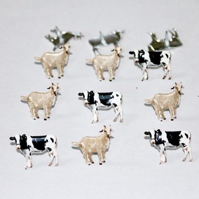 Eyelet Outlet Shape Brads 12/Pkg Cow &amp; Goat