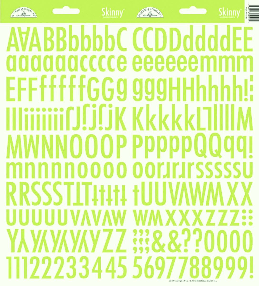 Doodlebug 4721 Limeade Skinny Cardstock Stickers