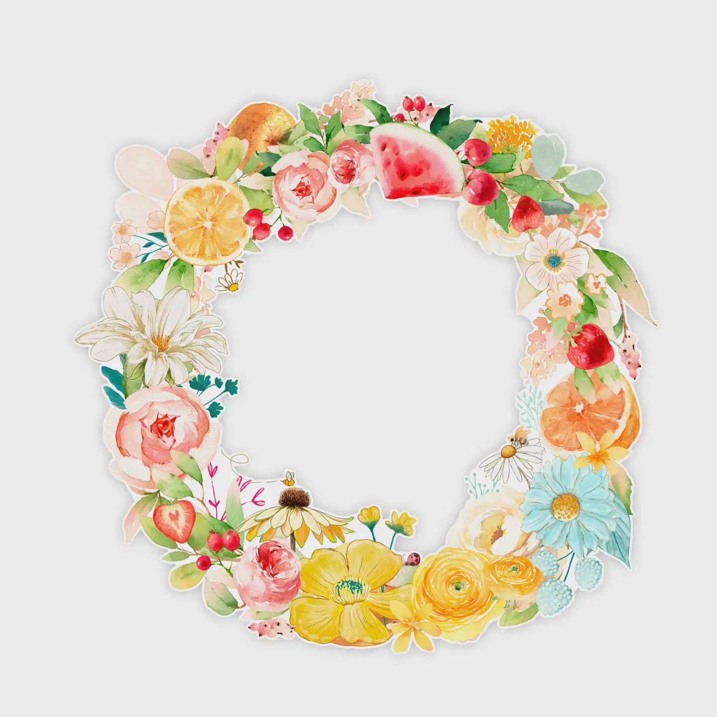 Summer Blooms 11" Wreath Diecut Ephemera