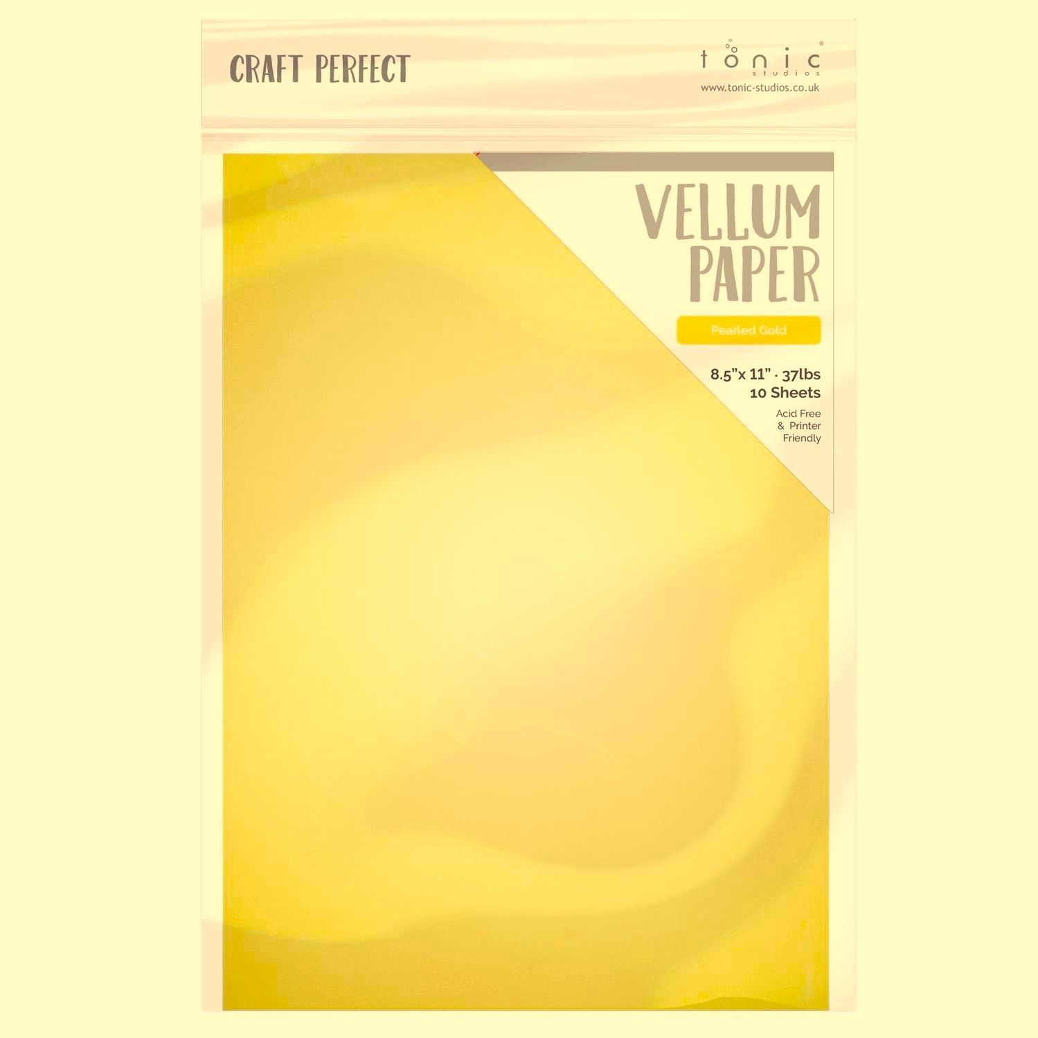 Craft Perfect Vellum Paper 8.5"X11" 10/Pkg Pearled Gold