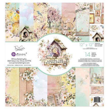 Prima Double-Sided Paper Pad 12"X12" 14/Pkg Among the Wildflowers